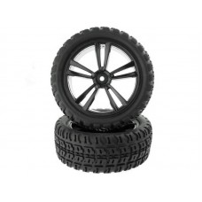 1:10 Black Short Course Front Tires and Rims (31211B+31404) 2P