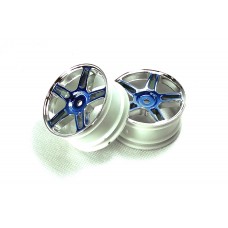 Blue Chrome Star Spoke Wheel Rims 2P