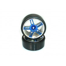 07003PB Blue Chrome Drift Rim & Tire Complete (02228PB+07001) 2P