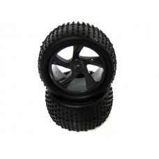 1:18 Tire and Black Rim for Truggy (23626B+28652) 2P