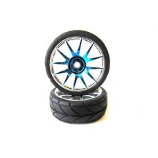 Blue Chrome Rim & Tire Complete (82827PB+82828) 2P